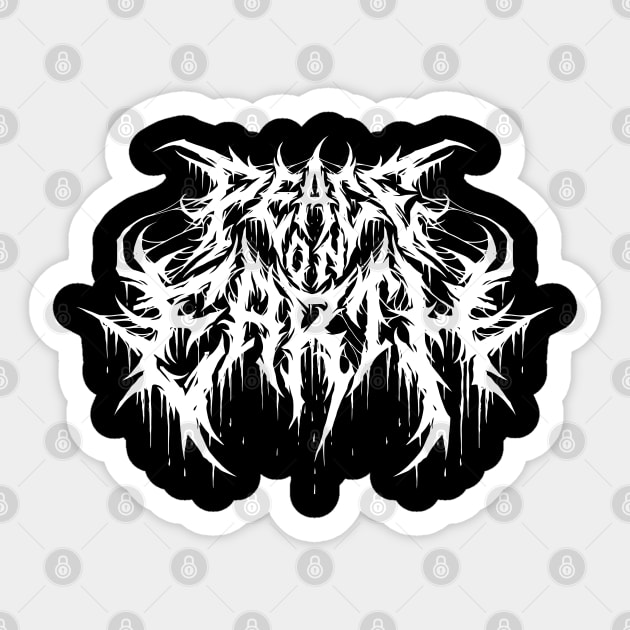 Peace on Earth death metal design Sticker by Tmontijo